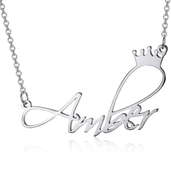 925 Sterling Silver Classic Script Name Necklace