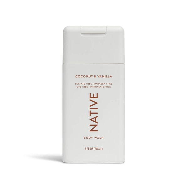 Native Body Wash, Coconut & Vanilla, 3 OZ