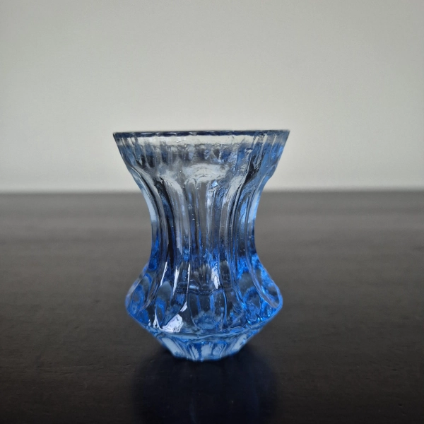 Vintage Blue Glass Bud Vase / Toothpick Holder (1970s–1980s)