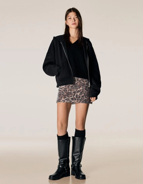 Sequinned mini skirt
