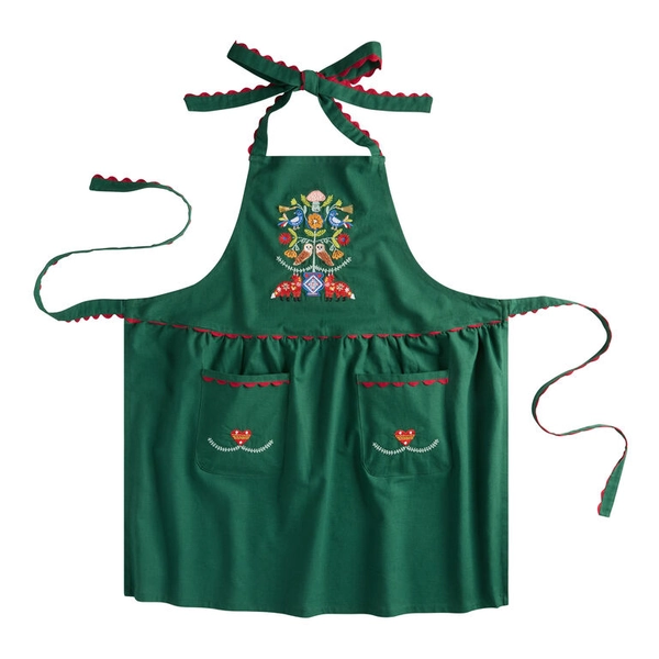 Green Woodland Critters Embroidered Apron