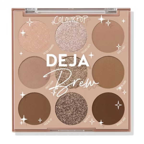 ColourPop 9-Pan Eyeshadow Makeup Palette - Deja Brew - 0.3oz: Brightening, For Eyes and Face