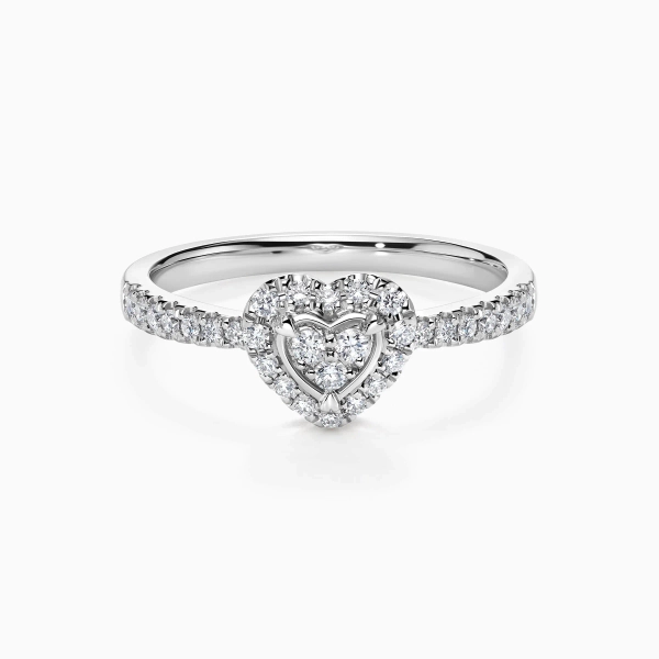 Heart shaped Halo Micro-Suspension Pavé Engagement Ring