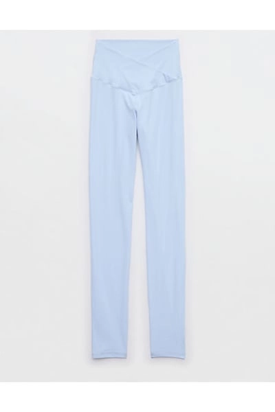 OFFLINE By Aerie Real Me High Waisted Crossover Legging Women's Eyelet Blue L Long