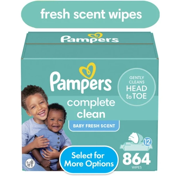 Pampers Baby Clean Baby Wipes Fresh Scented 864ct
