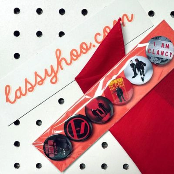 "Clancy + Breach tour |-/ twenty one pilots | 1.25\" Buttons | Pins or Magnets | Set of 6"