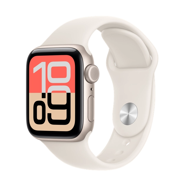 Apple Watch SE 3 GPS + Cellular, 40mm Starlight Aluminum Case with Starlight Sport Band - S/M