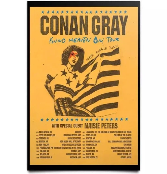 Conan Gray Found Heaven On Tour North America 2024 Poster