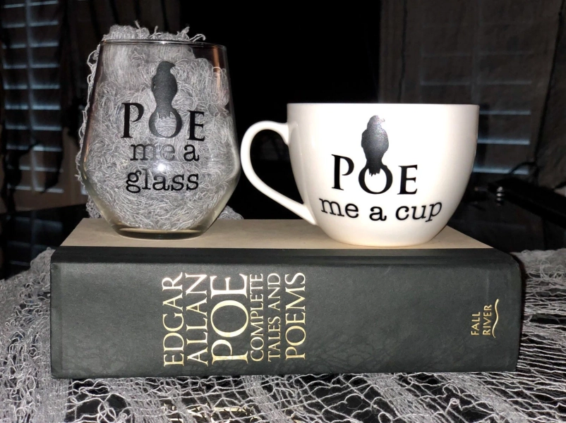 Edgar Allan Poe Raven Wine Glass or Coffee Mug: Gift for Book Lovers
