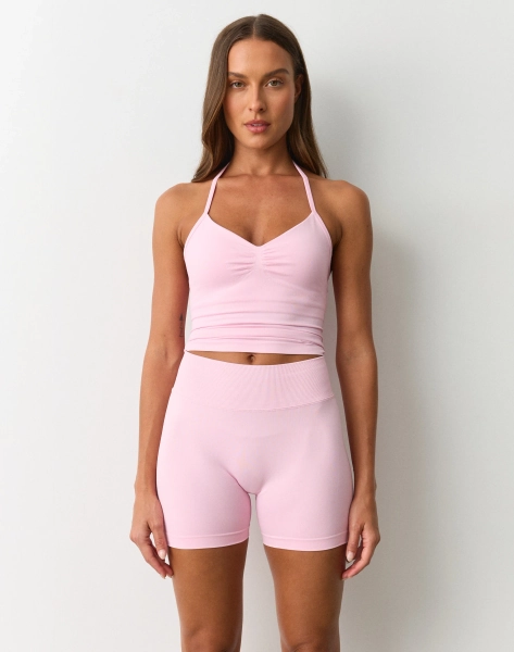 Active Seamless Ruched Halter Top