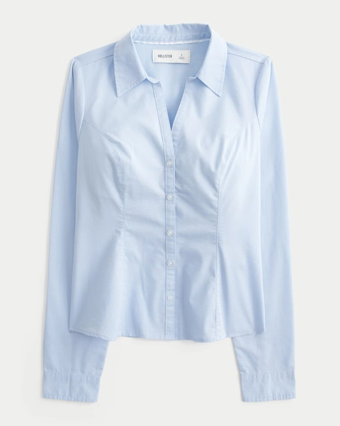 Long-Sleeve Button-Through Shirt