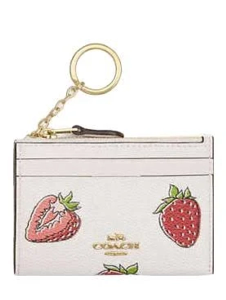 Coach Women's Mini Skinny ID Case with Strawberry Print