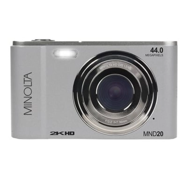 Minolta MND20-S MND20 16x Digital Zoom 44 MP/2.7K Quad HD Digital Camera (Silver)