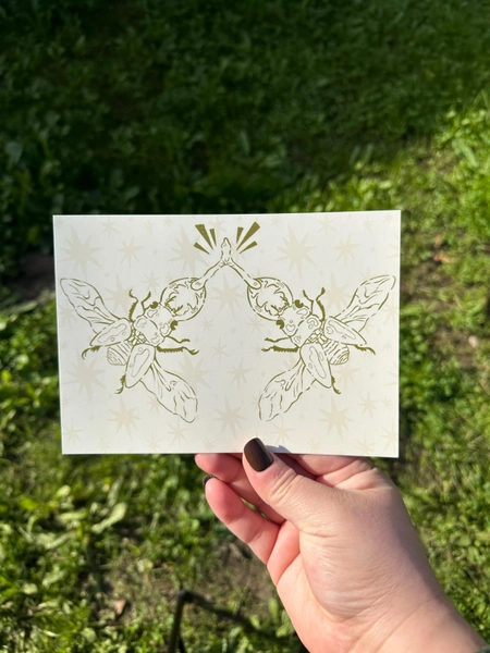 Stag Beetles Postcard Matte Finish (5x7)