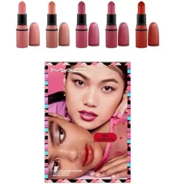 Mini Lipstick Kit Set with Amplified Matte Cream Lipsticks