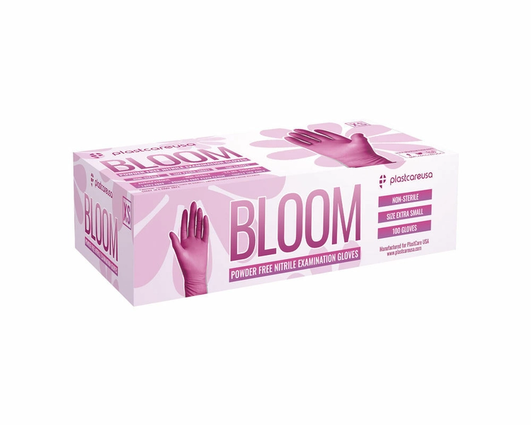 PlastCare USA Bloom Nitrile Examination Gloves - Pink SMALL, Case of 1000
