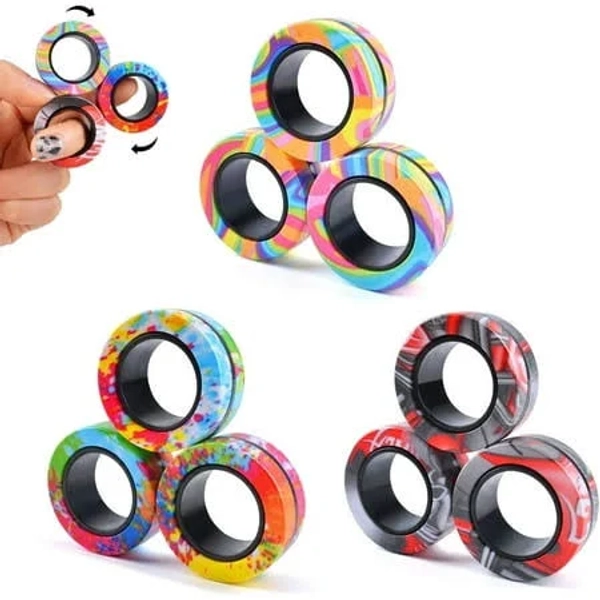 Magnetic Rings Fidget Toy Set