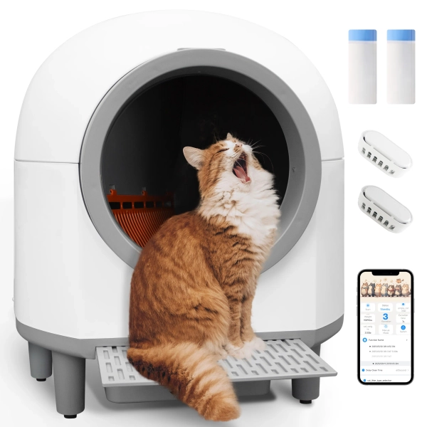 Tucker Murphy Pet™ Self Cleaning Cat Litter Box - Extra Large Automatic Litter Box For Multiple Cats, Odor Control & Quiet Operation With App Control, Anti-tracking Design, Works With Ios/android & Reviews | Wayfair