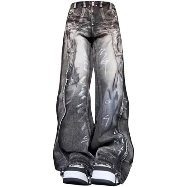 Grunge Wide-leg Cargo Jeans