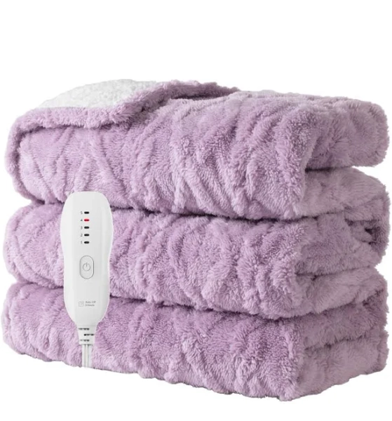 Heated Blanket-Electric Blanket,50"x60" Soft Heated Throw Blanket with 5 Heating Levels & 3 Hours auto-Off,Over-Heat Protection Fast-Heating,Machine