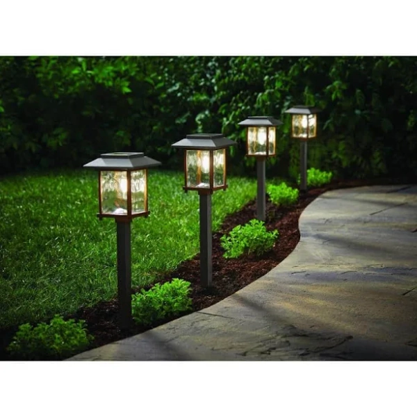 Hampton Bay Parkwood 14 Lumen Bronze 2-Tone Finish LED Weather Resistant Outdoor Solar Path Light with