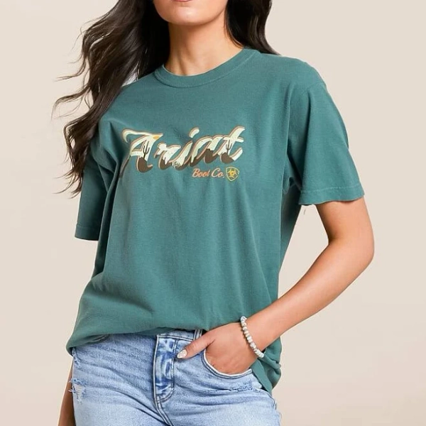 Ariat Women's Cotton Postcard T-Shirt with Buckle