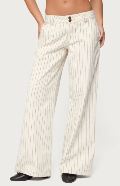 Cory Striped Low Rise Jeans