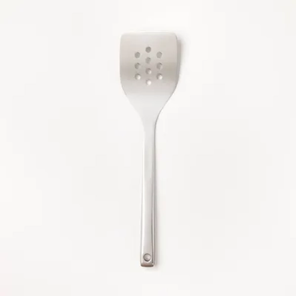 Stainless Steel Slotted Turner Silver - Figmint™: Metal Spatula for Cooking, Dishwasher-Safe, 12.99" Length