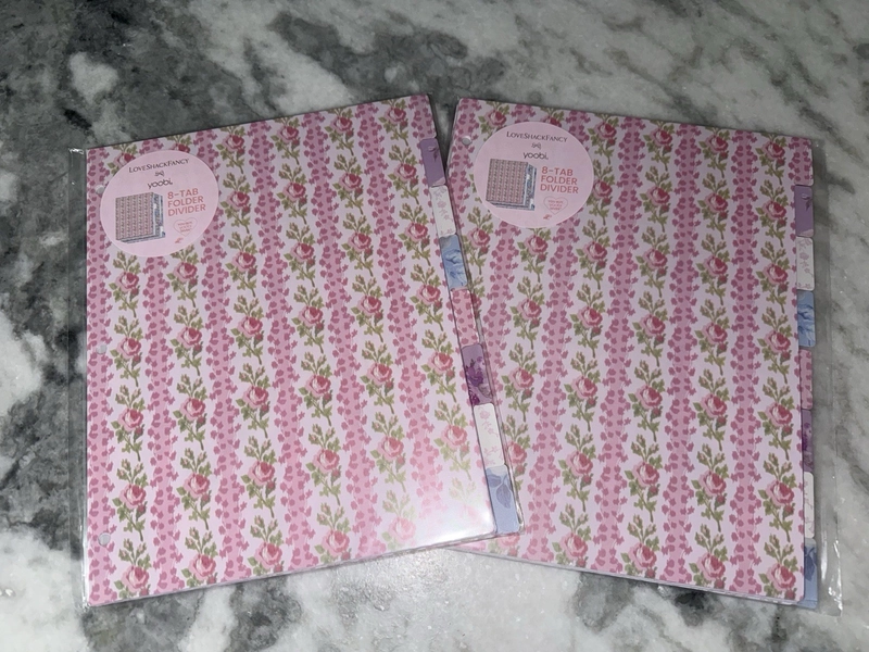 New Love Shack Fancy x Target Yoobi 8 Tab Plastic Dividers School Supplies Set 2