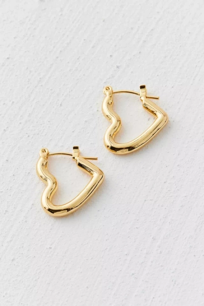 14k Gold Plated Heart Hoop Earring