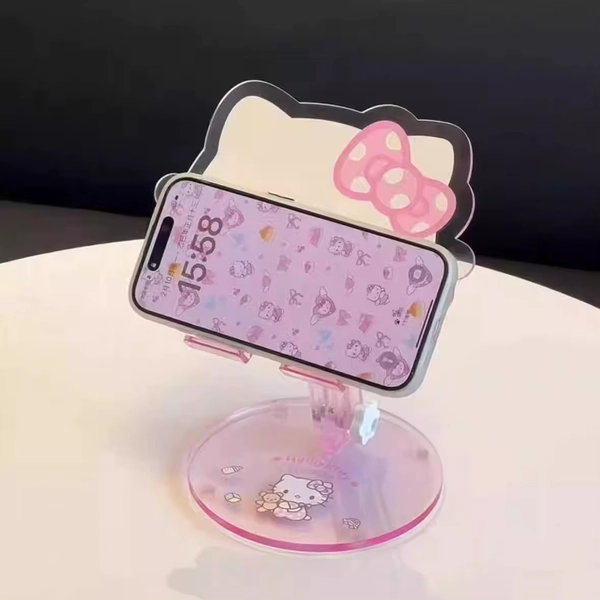 Hell -Kitty Phone Stand Holder for Bed Stable Cute Cartoon Desktop Stand Adjustable Angle Cellphone Holder for Girls gift - AliExpress 