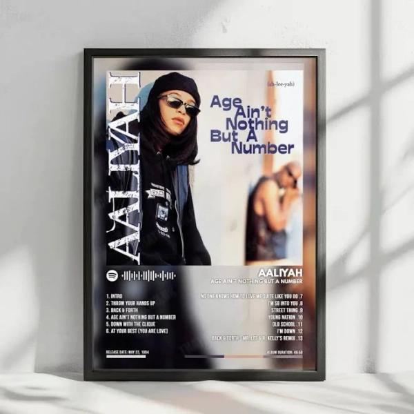 Aaliyah "Age Ain't Nothing but a Number" Album Cover Poster - with Complete Tracklist - NO FRAME