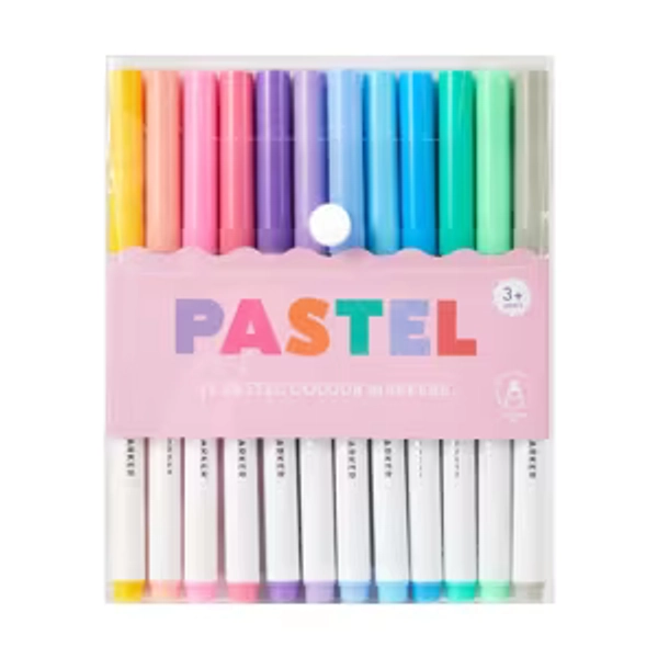 12 Pack Pastel Colour Markers