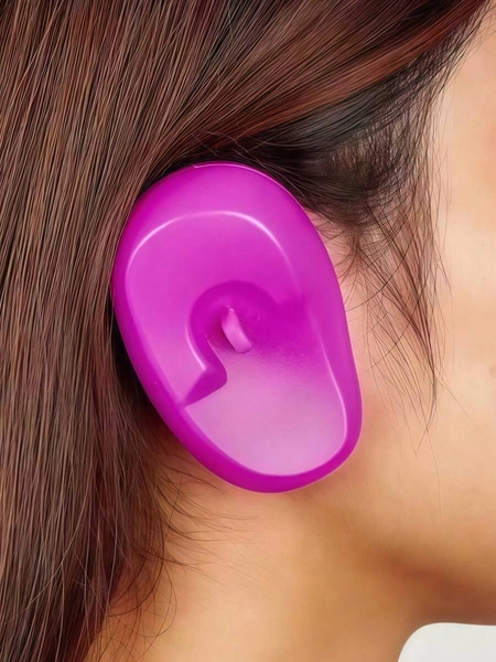 Salon-Grade Ear Protector, Plastic Material, Suitable For Hair Coloring; Home Use Silicone Material, Can Be Used For Shower, Hairstyling, Etc. This Ear Protector Is Suitable For Household, Personal And Commercial Salon Use, An Ideal Choice For Hairstyling Tools, Products And Accessories, And A Must-Have Item For Barbershops, Beauty Salons And Travel. Solid Color Ear Protector, Waterproof Ear Guard, Suitable For Hair Coloring, Perming, Cutting, Reusable, Available In Multiple Colors