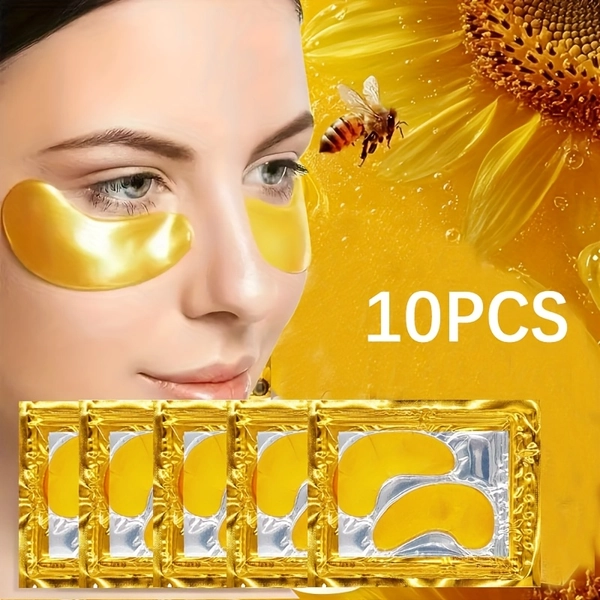 10pcs Bee Venom Moisturizing Eye Mask, Collagen, Honey &amp; Glycerin Nourishing Eye Patches, Deep Hydration, All Skin Types, Formaldehyde Free, Eye Care Products