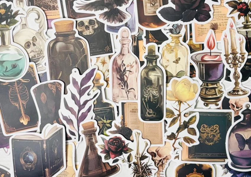 Dark Magic Potion Themed Stickers Pack of 10, 20 or 50 Decals for Planners, Journals, Decorations, Rewards, Party Supplies, Gifts