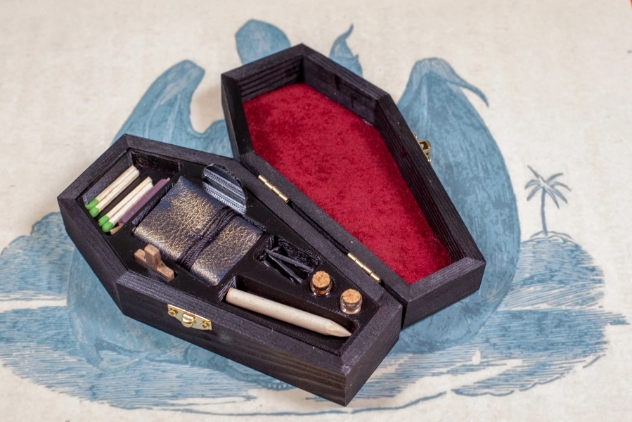 Miniature Vampire Killing Kit in Coffin Box