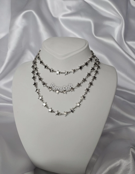 Silver Star Necklace, Celestial Minimal Jewelry, Chain Choker. - Etsy
