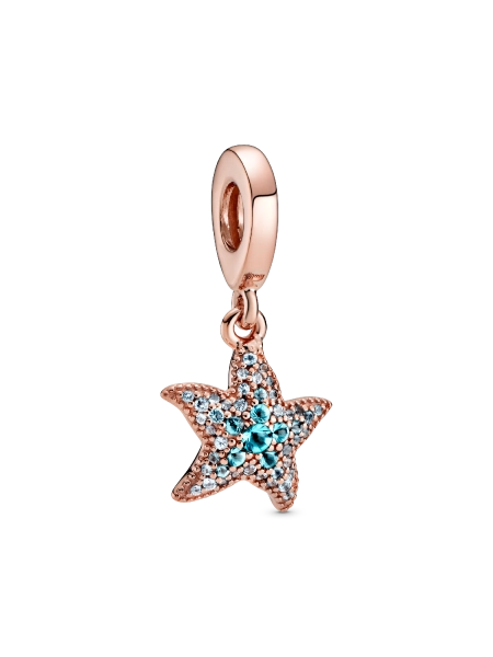 Sparkling Starfish Dangle Charm | Rose gold plated | Pandora US