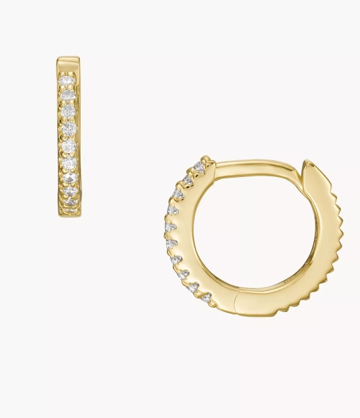 Ellis Pavé Glitz Gold-Tone Sterling Silver Hoop Earrings JFS00630710