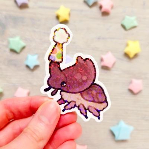 Holographic Party Bug Sticker / Waterproof Vinyl Insect Laptop Decal