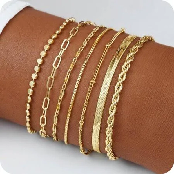 Gold Plated Paperclip Chain Bracelets
