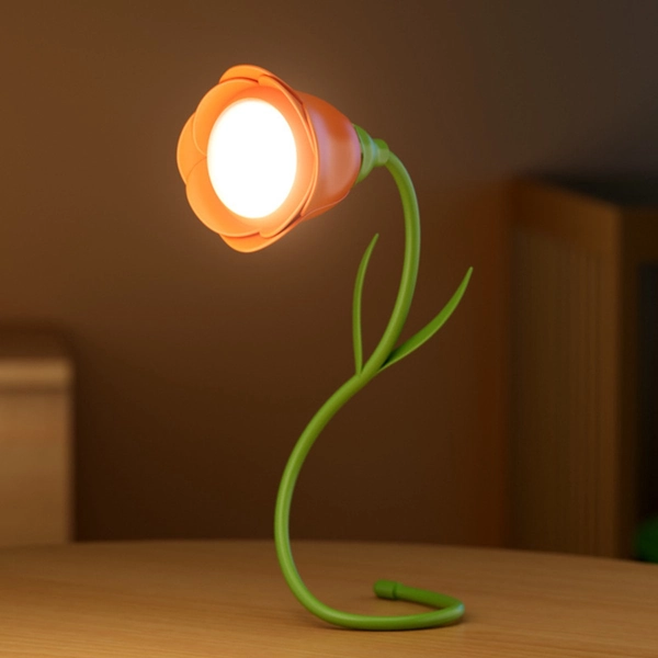 QTTVBTNA -Roosvormige Led Lamp - Draadloze leeslamp, oplaadbaar, oneindig flexibel | Draagbare leeslamp voor op reis, breien en op kantoor | Eternal Rose LED-lamp - Een cadeau voor haar, vrouwen en moeders（Oranje rozen）