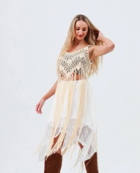 Lace-up Tassel Top