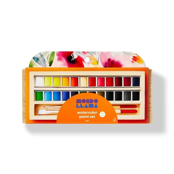 24ct Watercolor Paint Set - Mondo Llama™: Non-Toxic Multicolor Craft Paints for Kids 6+