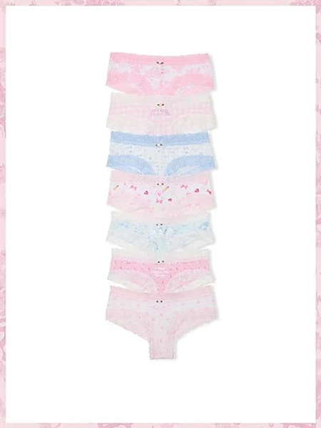 Pink X LoveShackFancy Love Notes 7-Pack Cheeky Panties