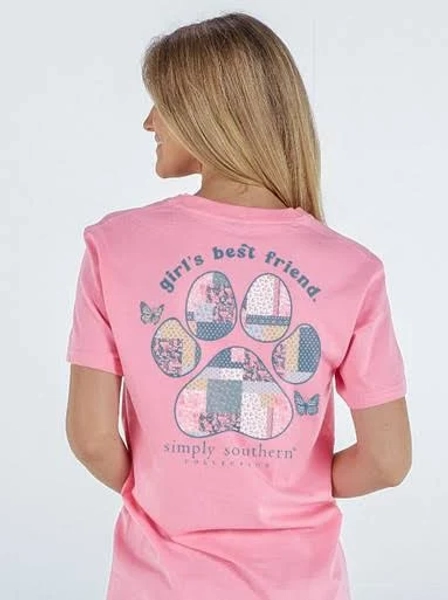 Simply Southern Girls' Best Friend Pawprint Short Sleeve Tee