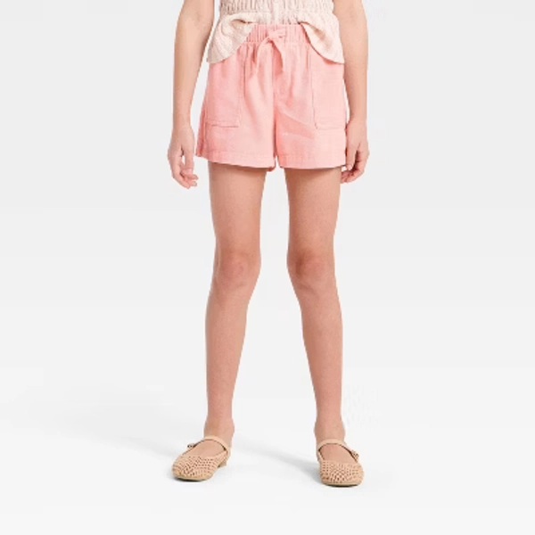 Girls' Woven Pull-On Shorts - Cat & Jack™ Peach Pink S