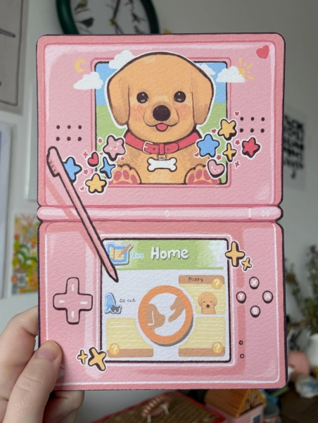 Nintendogs illustrated print