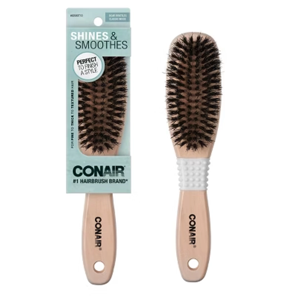 Conair Ceramic Wood Boar Bristle All-Purpose Hair Brush - All Hair